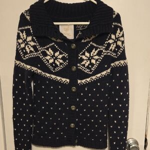 Heritage 1981 Navy and Cream Button Up Cardigan